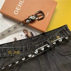 Transparent laser belt candy color butterfly print ladies plastic belt thin belt