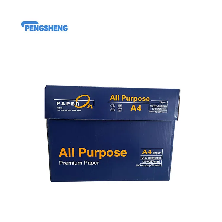 China Manufacturers Oem 70gsm 75gsm 80gsm 100% Printing Paper A4 80gsm