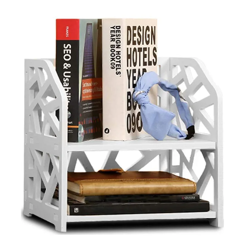 Small Bookshelf for Desktop Storage Mini Narrow Desk White Ladder Organizers for Women, Kids, Men for Office Decor Accessories