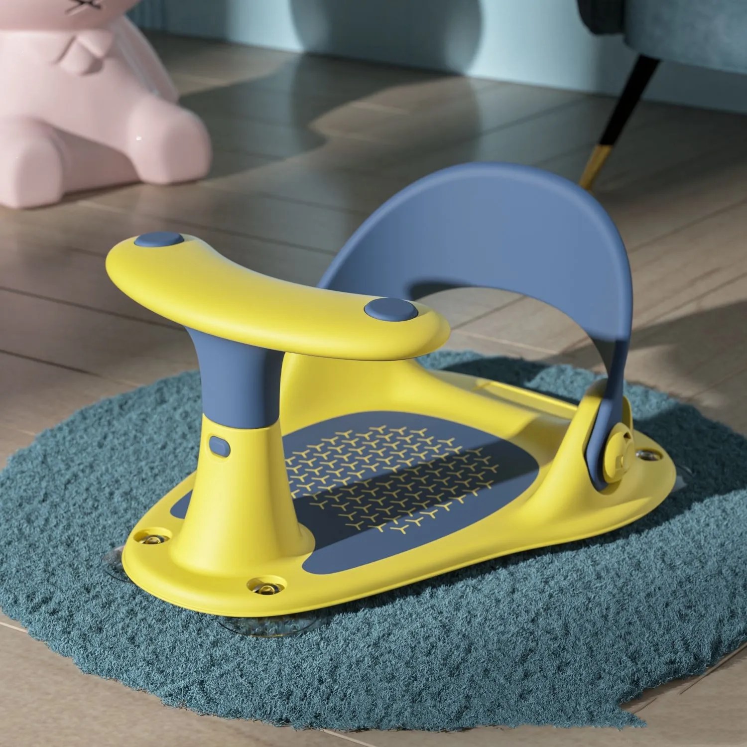 6 to 12 months infant baby bath tub seat baby bath chair with backrest suction cups