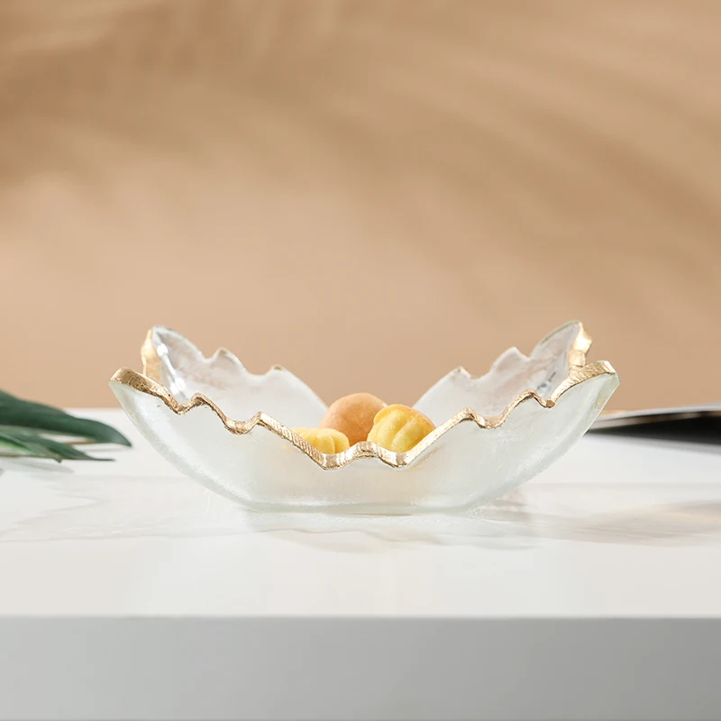 Wedding Event Party Wholesale Glass Dinnerware Sets High-end irregular shape serving dishes plate Western Food