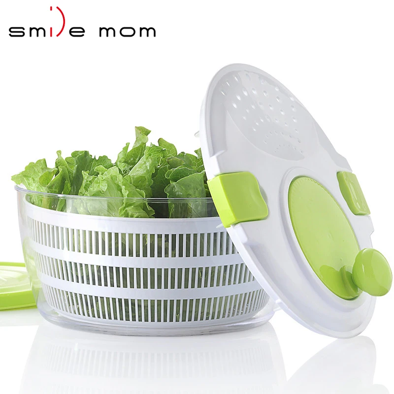 New Arrival Steel & Metal Salad Spinner Multi-Use Vegetable Washer Dryer Drainer Strainer Bowl Colander Lettuce Dryer Spinner