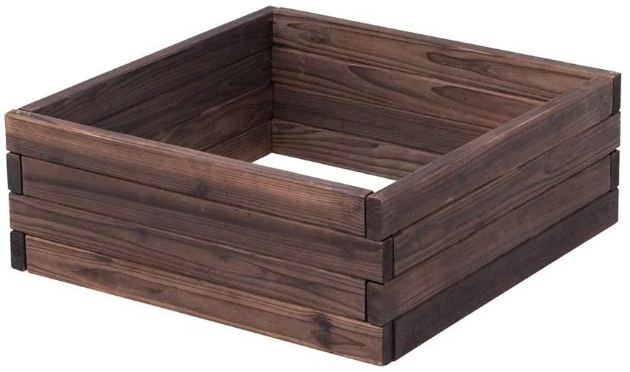 Wooden Raised Garden Bed Planter Square for Vegetable Flower Natural Wood Portable for Outdoor Garden