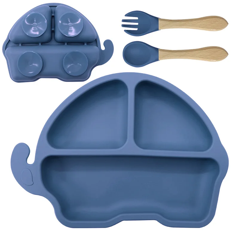 Wholesale Baby Feeding Set Soft Spoon BPA Baby Feeding Spoon Fork Set Utensils Silicone 3 Pcs Baby Set Feeding