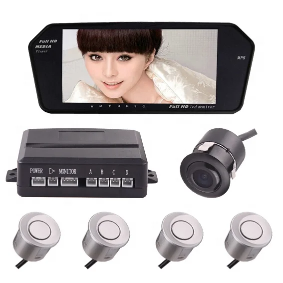 7.0 inch Rearview Mirror LCD Display 4 Sensores DE Estacionamento Assist car reversing radar blind spot parking sensor