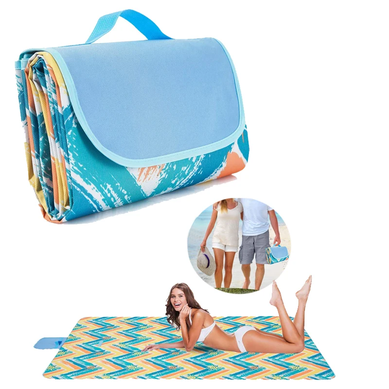 Fashion Styles Custom Portable Foldable Picnic Beach Mat Picnic Blanket Camping Moisture proof Mat For Outdoor Trekking