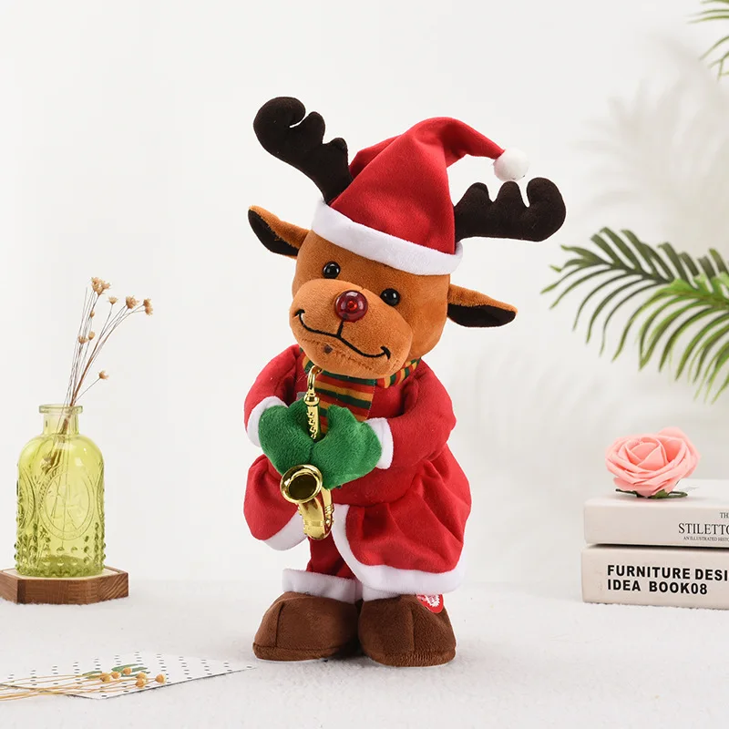 Low price Christmas Gifts Decorations Funny Electric Singing Music Toys Santa Claus Snowman Christmas Dancing Tree Plush Dolls