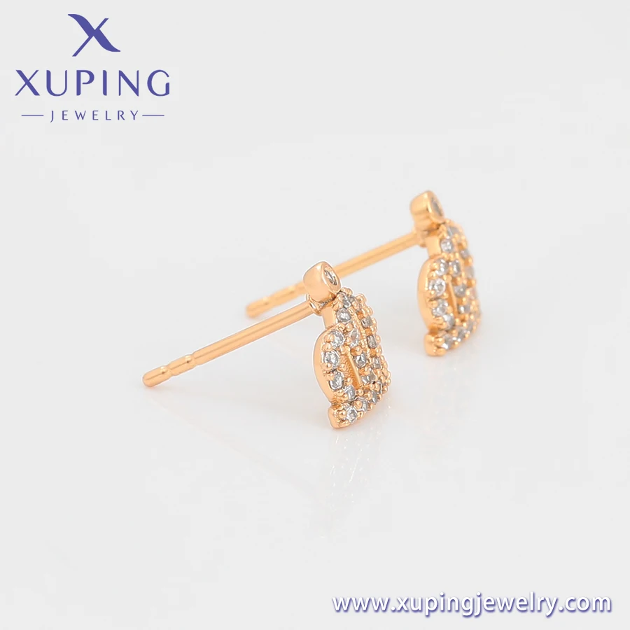 S00150635 xuping jewelry Sweet temperament elegant and noble queen must have crown diamond stud earrings