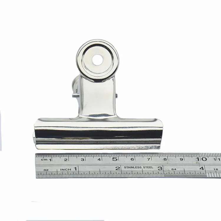 Круглые большие металлические никелевые петли-зажимы 22 31 38 51 63 75 90 мм, Серебристый Зажим для бумаги в виде бульдога