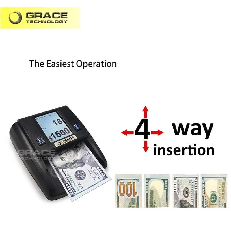 IR UV MG WM Money Detector Verify Authenticity of Banknotes Securities Documents Fake Money Detecting Machine