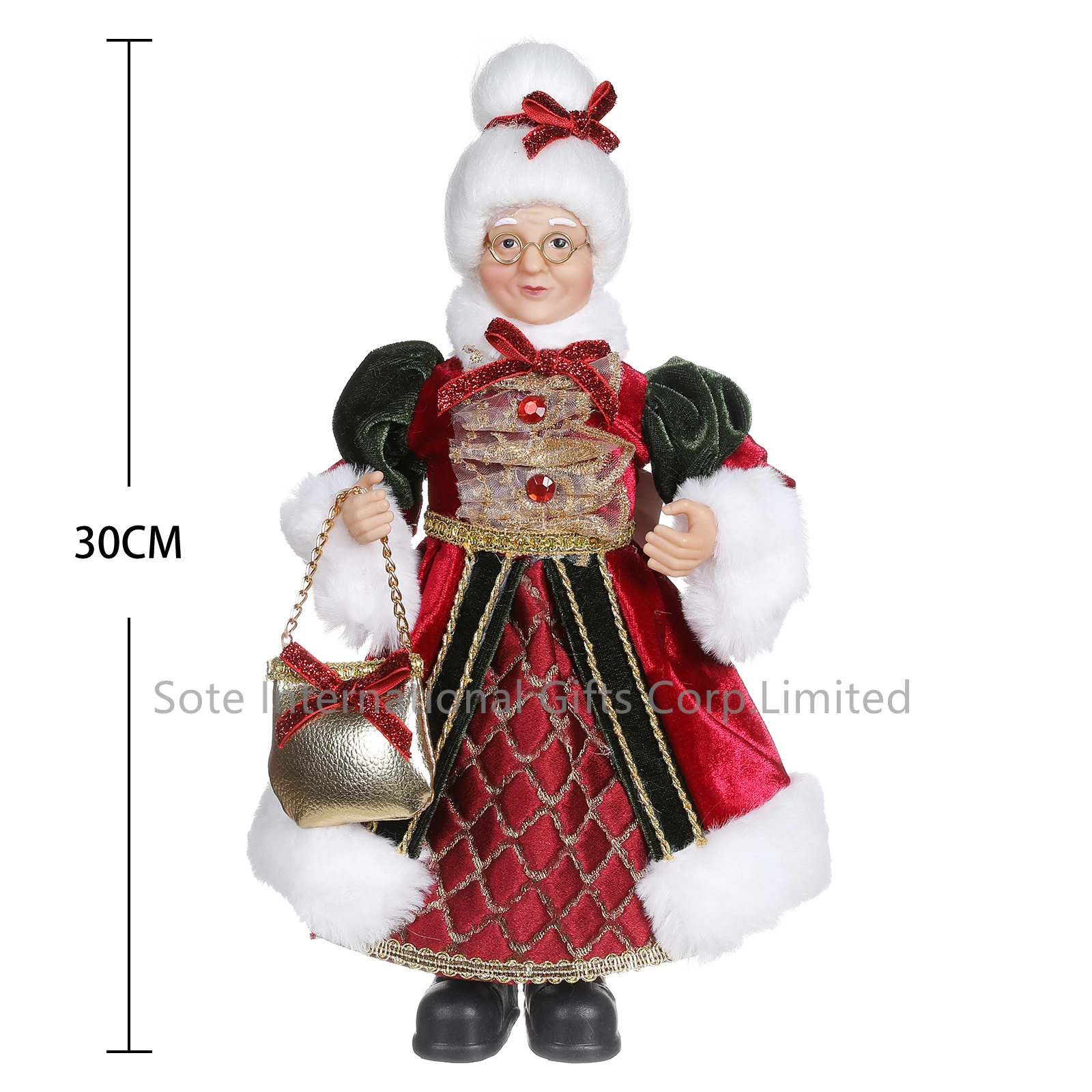Window Table Christmas Decoration mrs santa claus 12 inches Mrs Claus Standing santa and mrs claus dolls