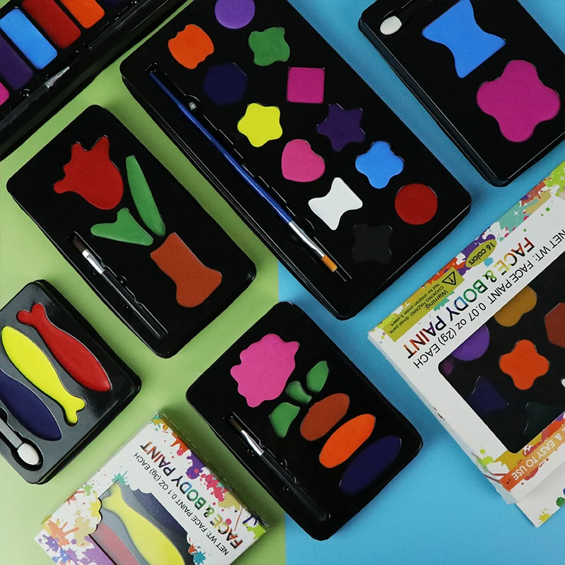 GP wholesale makeup 12 color washable oil based grease face body paint kit for kids diy Christmas Halloween makeup