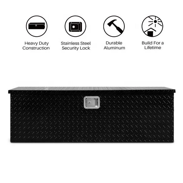 Durable Black Aluminum Truck Diamond Plate Storage Tool Box, Tool Storage Customize