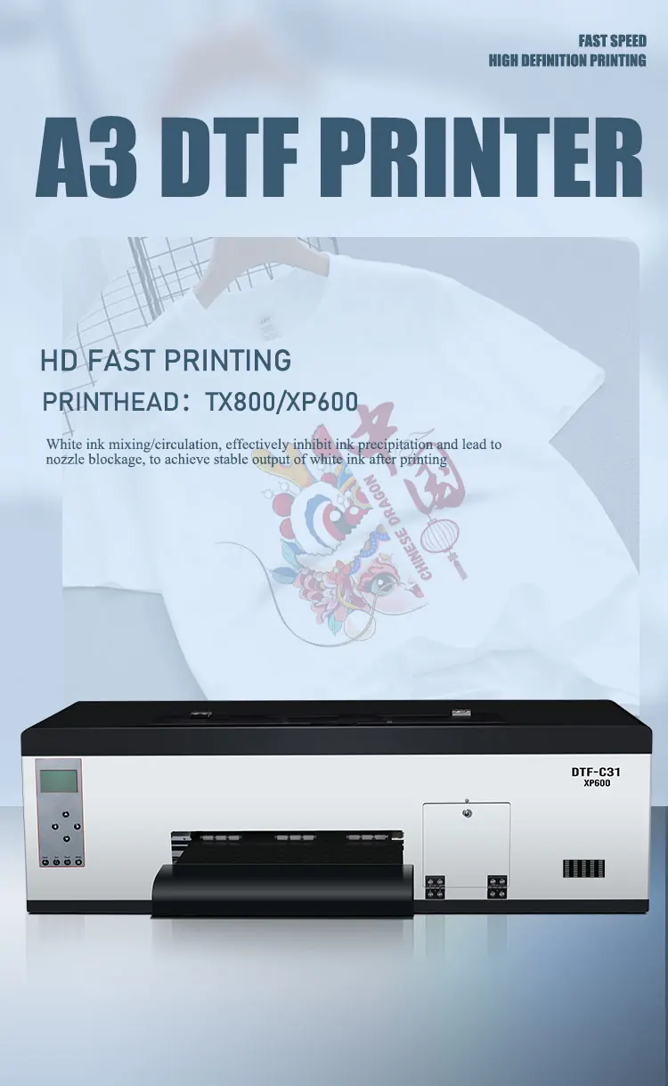 Direct To Film Printer Dtf A3 Printing Machine Textile Dtf Printer Xp600  Dtf For T-shirt Cloth