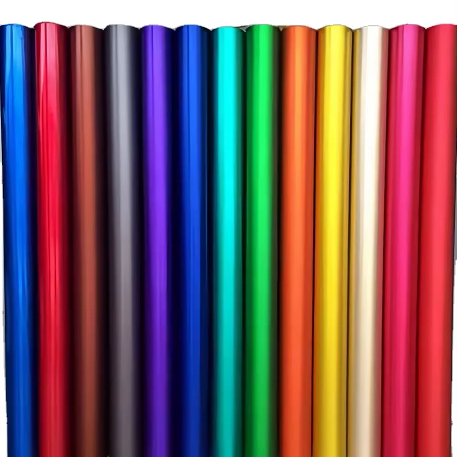 Chrome Metallic Satin Color Shift Film Vinyl Car Wrap Stickers Full Body Gloss Matte Black Car Vinyl Wrap Roll Color Change Foil