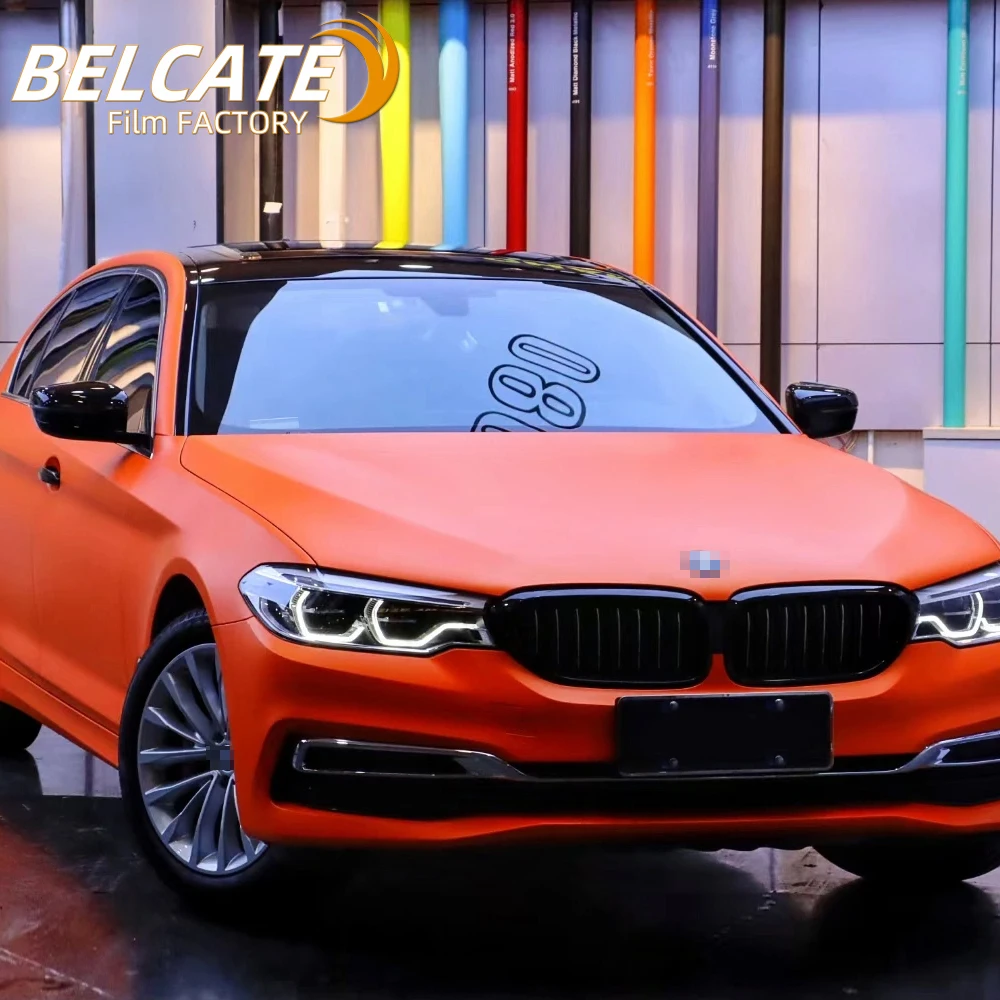 Factory wholesale 1.52*18m Remove gloss Lava orange wrap Vehicles car vinyl stickers auto film