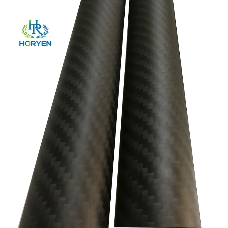 High modulus lightweight twill plain carbon fiber pipe tubing