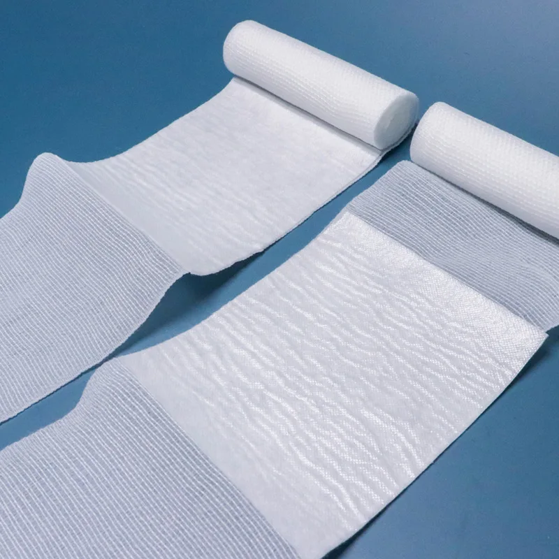 Wholesale PBT Elastic wound dressing medical gauze bandage roll dressing Bundle 10cm*12CM*4M support custom LOGO width length