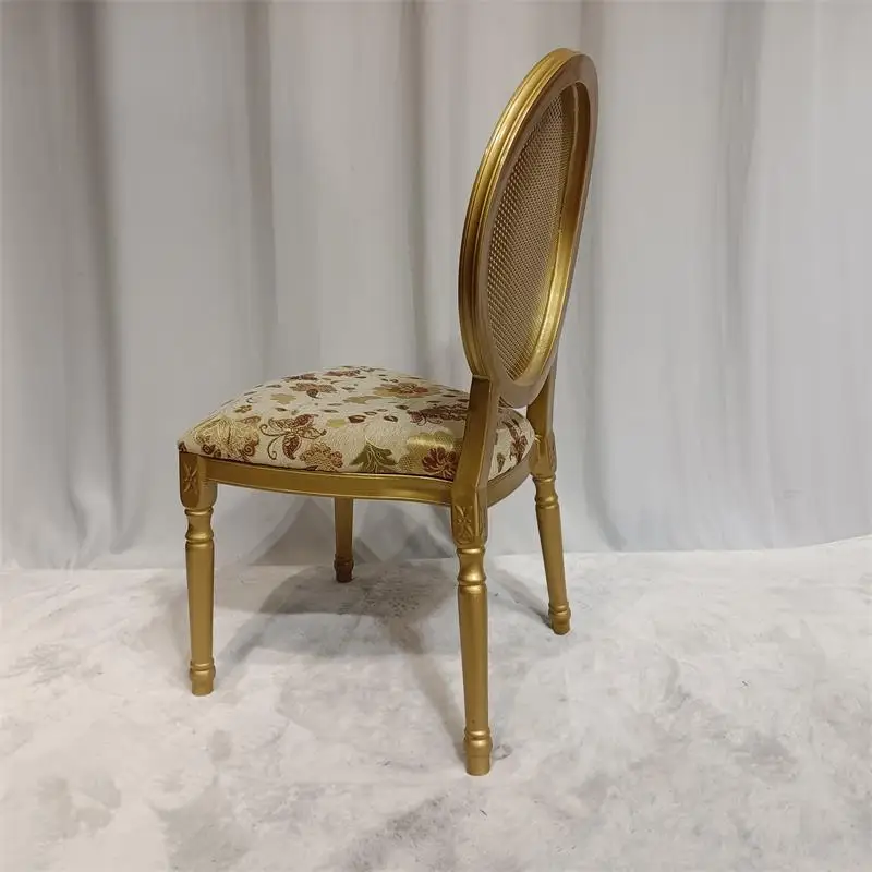 aluminum round louis chair removable seat cushion gold wedding chair