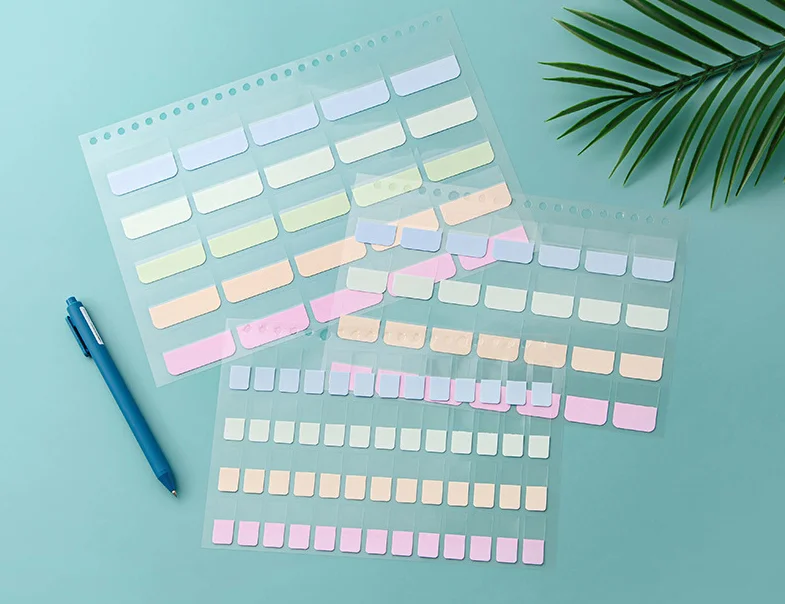Reusable Page Label for Notebook file Classification A5 B5 Loose Leaf Color Index Learning Labels