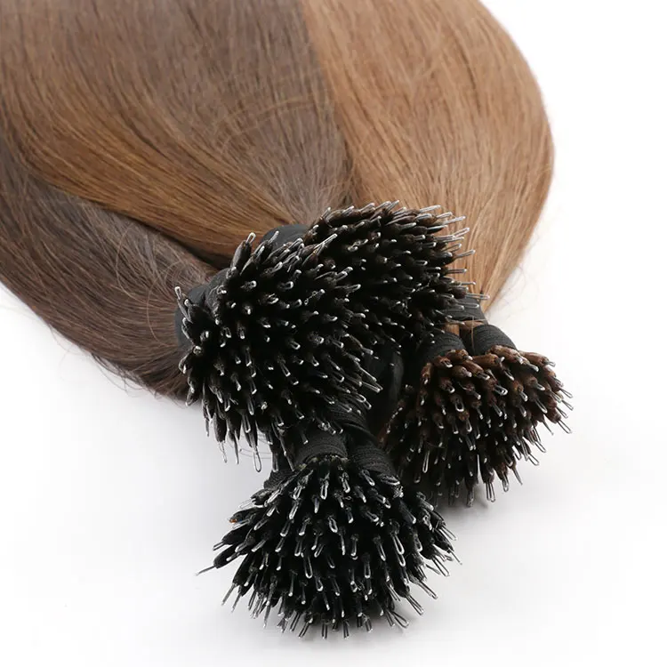 Oem Delux Double Drawn Raw Indian Cuticle Aligned Virgin Hair Nano Ring Extensions