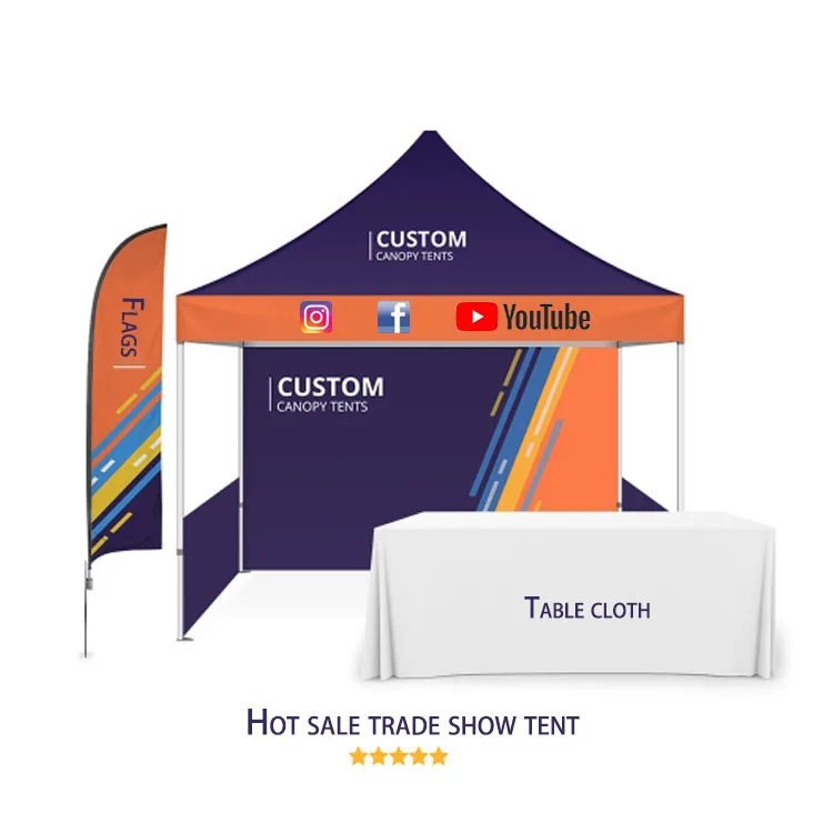 10 x 10 Custom Design Pop Up Canopy Tent Trade Show Tent for Events