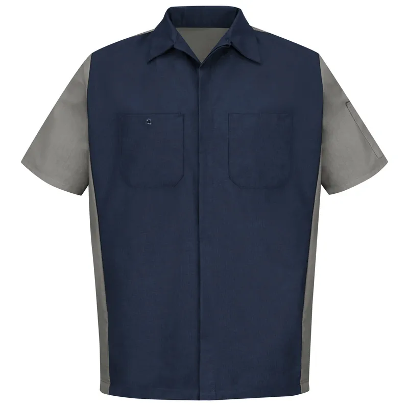 Высококачественная Мужская Рабочая Рубашка с коротким рукавом Механическая форма рабочая рубашка для мужчин