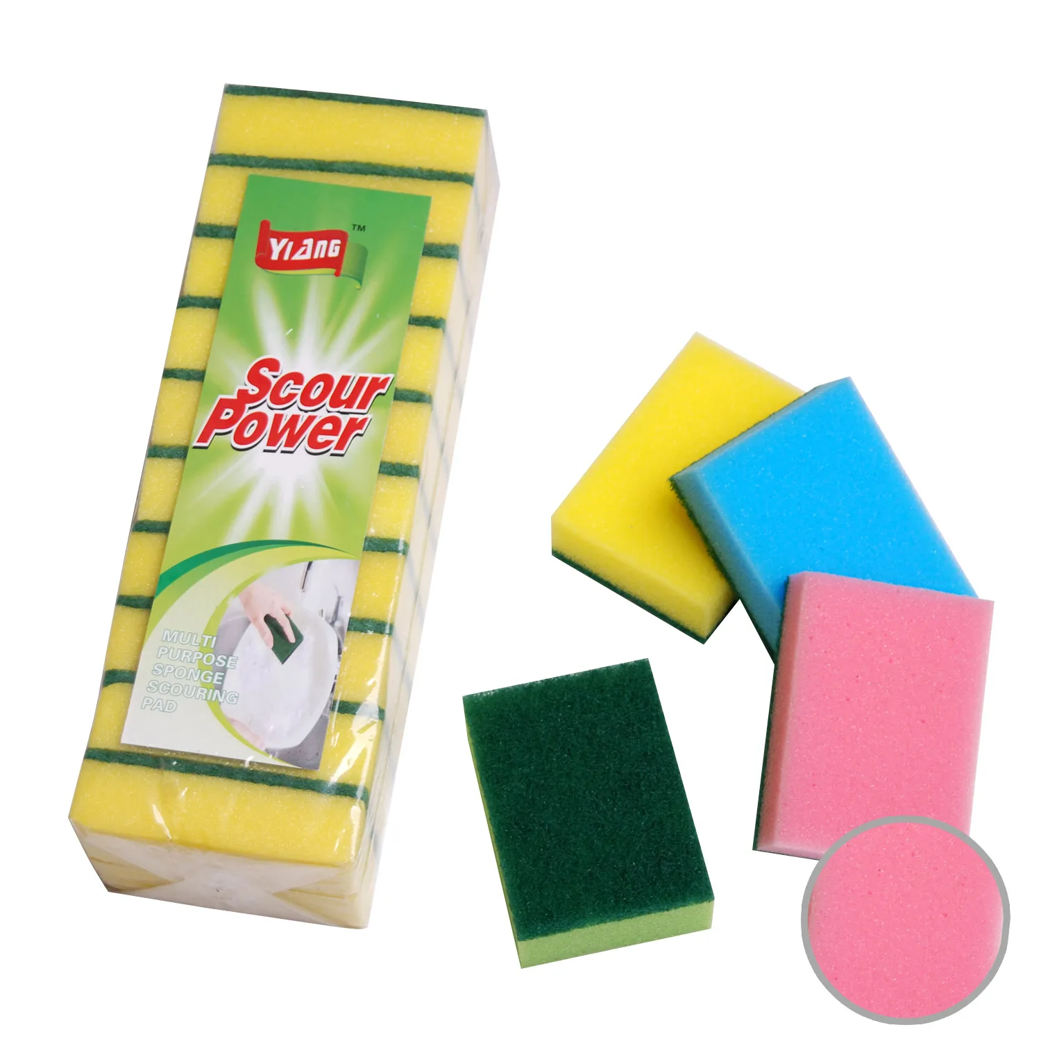 
Bathroom Toilet Kitchen Glass Wall Cleaning Bath Brush Plastic Handle Sponge Scourer 