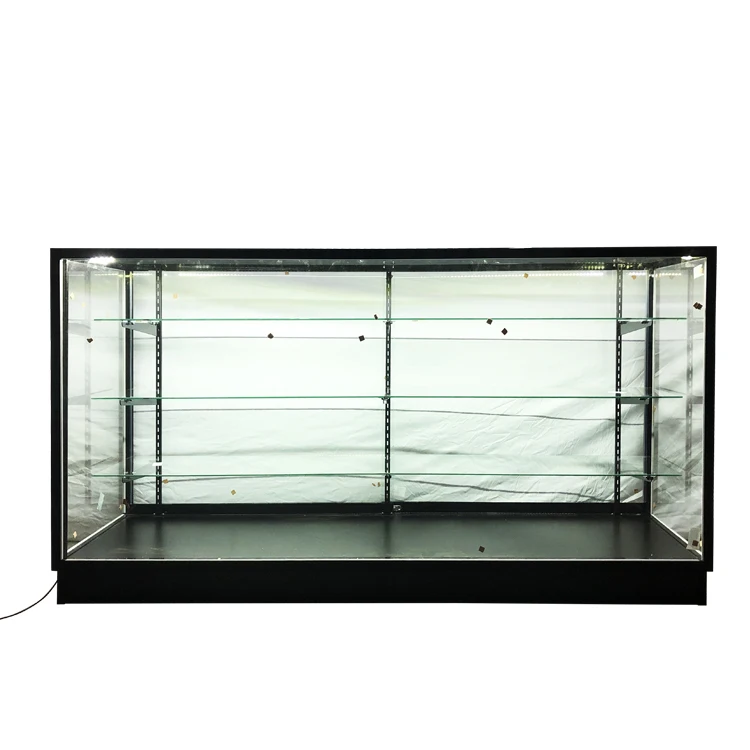 black color aluminum frame extra vision glass display showcase