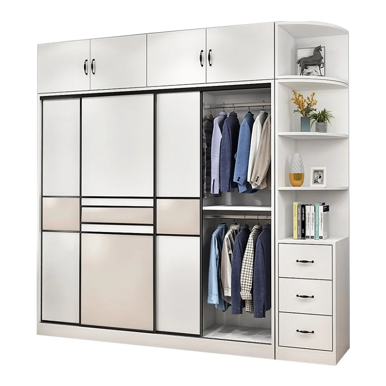 Современный популярный шкаф для спальни с деревянной дверью