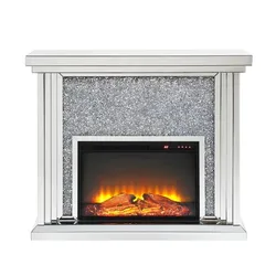 Coolbang Modern Mirrored Electric Crushed Crystal Fireplace