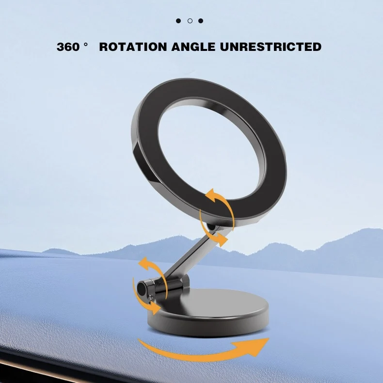2023 New Design Hot Sale High Quality Universal  Foldable 360 Rotation Adjustable Aluminum Alloy Magnetic Car Phone Holder Stand