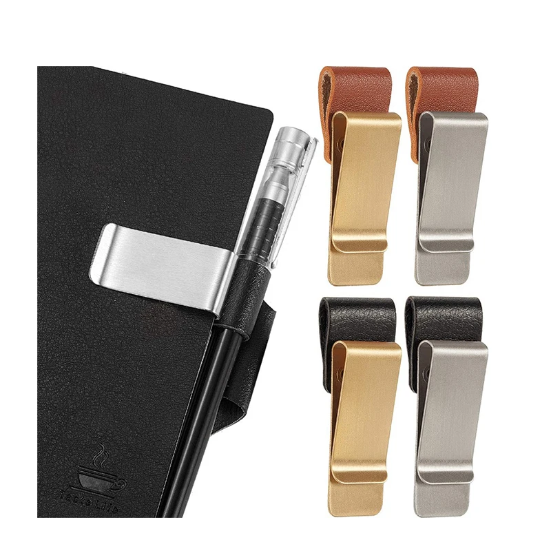 leather journal pen holder for netbook gift metal pen holder clip
