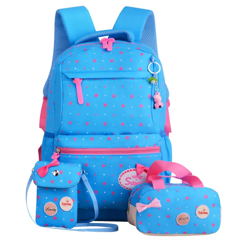 
Hot 3 pcs set fashion lightweight student backpacks school bags for girls 