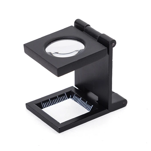 Portable Metal Linen Tester cloth inspecting folding Magnifier with Scale TH9007B