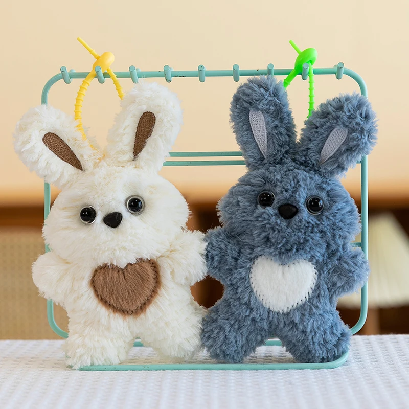 Hot Custom Plush Keychain Toy rabbit Stuffed Light Keychain for Bag Charm Accessories Milk Tea Coffee Cups plush Keychain