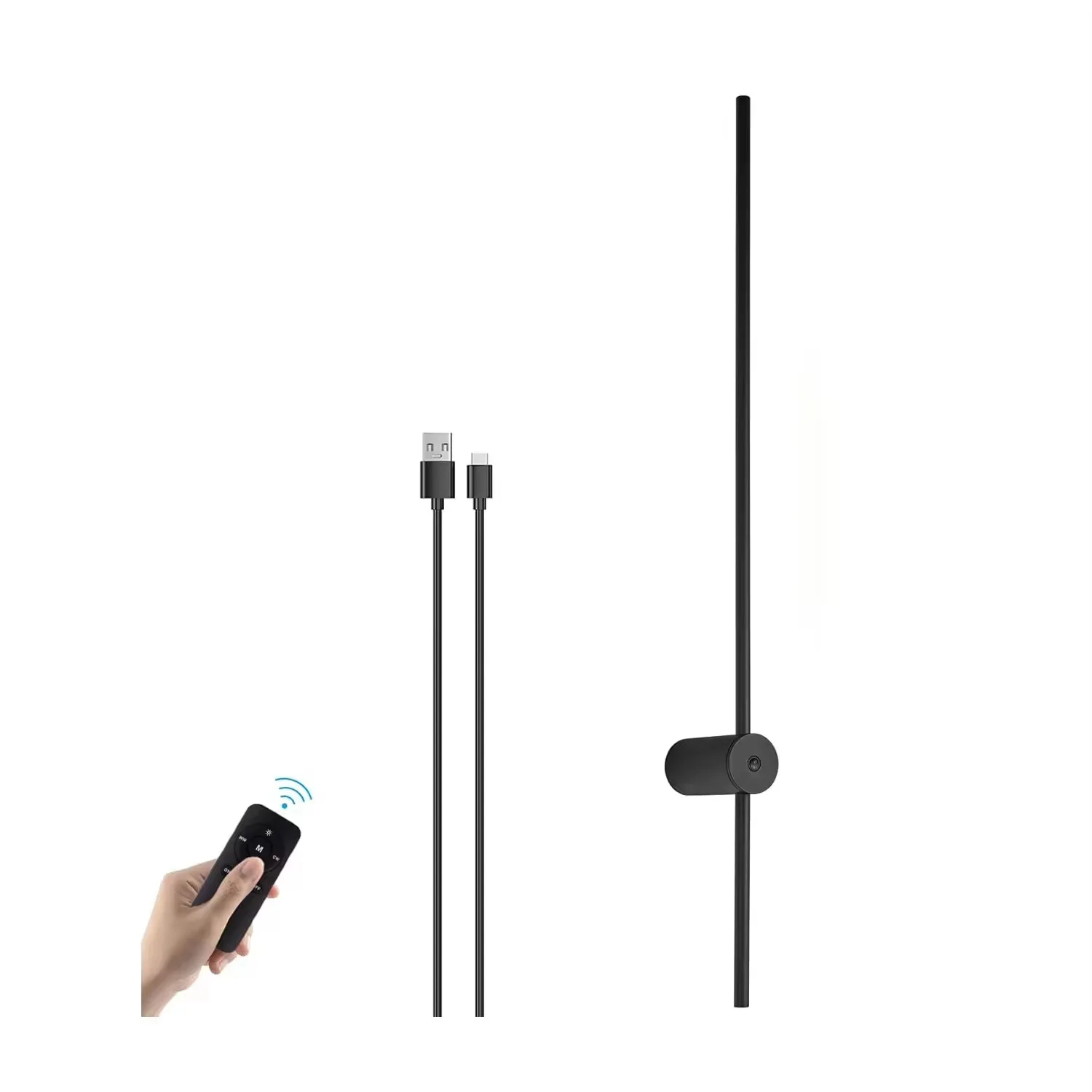 Battery Operated Wall Sconces with Remote Control Dimmable Touch Wall Lights Wireless USB Rechargeable LED Wall Lamp Black