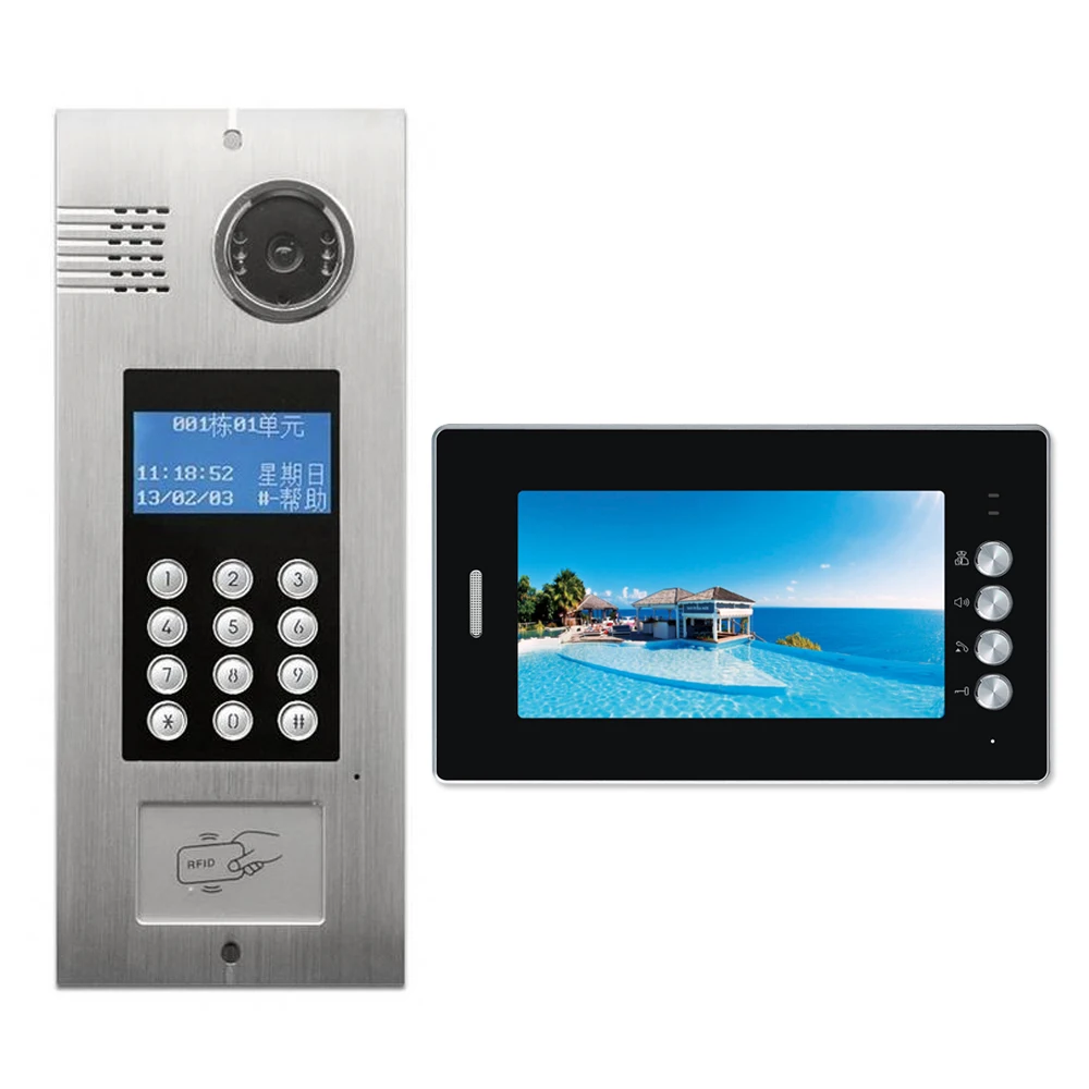 Building access control system based camera door video phone door bell Camera intercom CAT5 TCP/IP Camera multi-unit apartment