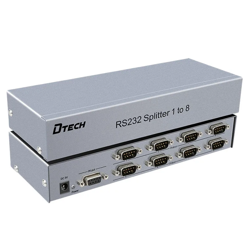 OEM ODM RS232 разветвитель 1-8 металлический корпус серебристый последовательный порт распределитель 1 в 8 для ноутбука