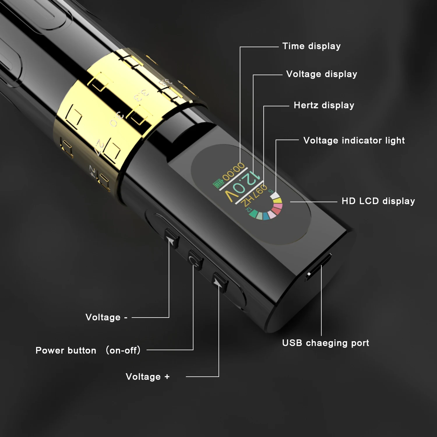 Professional High Quality Low Noise Wireless Tattoo Machine Pen With 4.0mm Adjustable Stroke 4v-12v Motor 1500mah Batteries*2