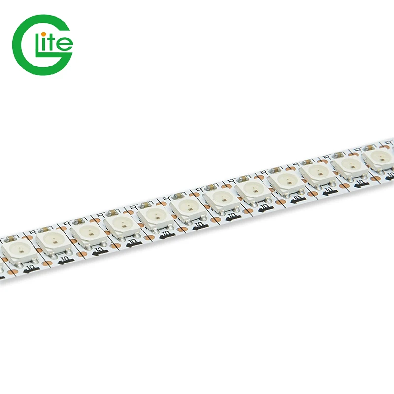 Glite Addressable WS2812 Digital RGB 144LEDs/m DC5V IP20 LED Light with smd5050 chips Remote Led Strip for hotel