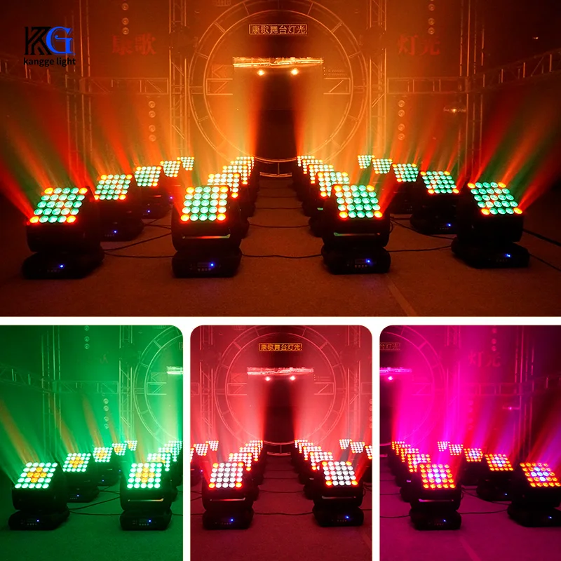 Stage Matrix Moving Head Light 12w*25pcs RBG Moving Head 4 in 1 Led Moving Head Wash Beam For Stage DJ Party Lights
