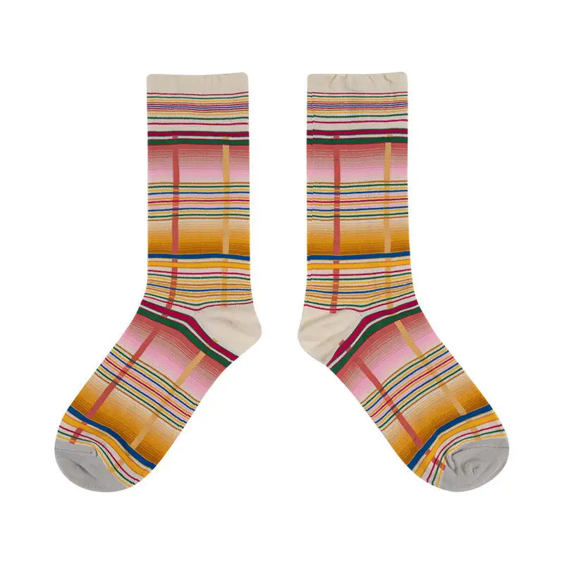 Custom Jacquard Socks Vintage Crew Unisex Designer Socks Custom Design