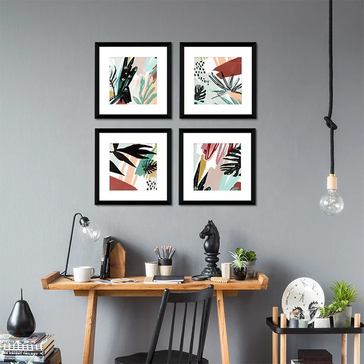 EAGLEGIFTS Family Black Picture Frame Collage Wall Decor 8x10 8x12 11x14 Abstract Color Leaf Vintage Large Plywood Wall Frame