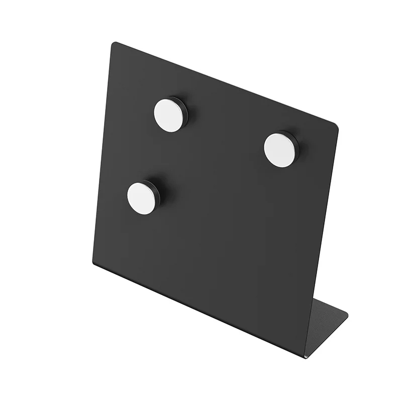 Stainless Steel Magnetic Message Board Dry Erase Board with Solid Metal Base Black Desktop Memo Board