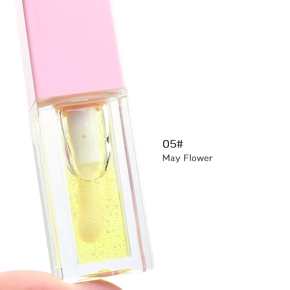 Private Label OEM Multicolor Plant transparent plump Birds Of Paradise Liquid Clear glass Lip gloss