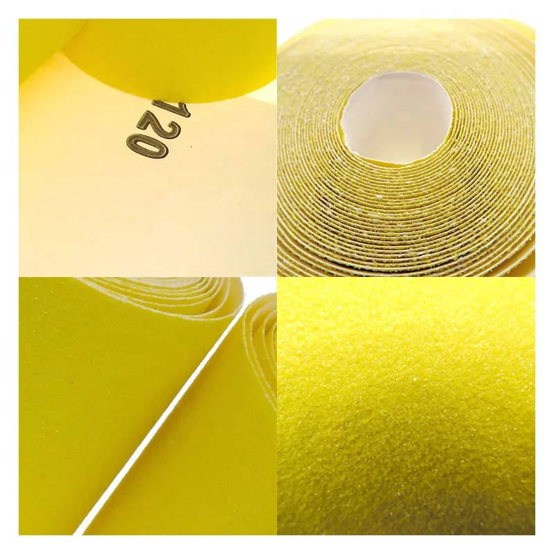 2Pcs 93mm*5m Yellow Sanding Paper Roll Quartz Sand Square Sand Sandpaper for Metal Polishing and Grinding 100 and 120 Grit