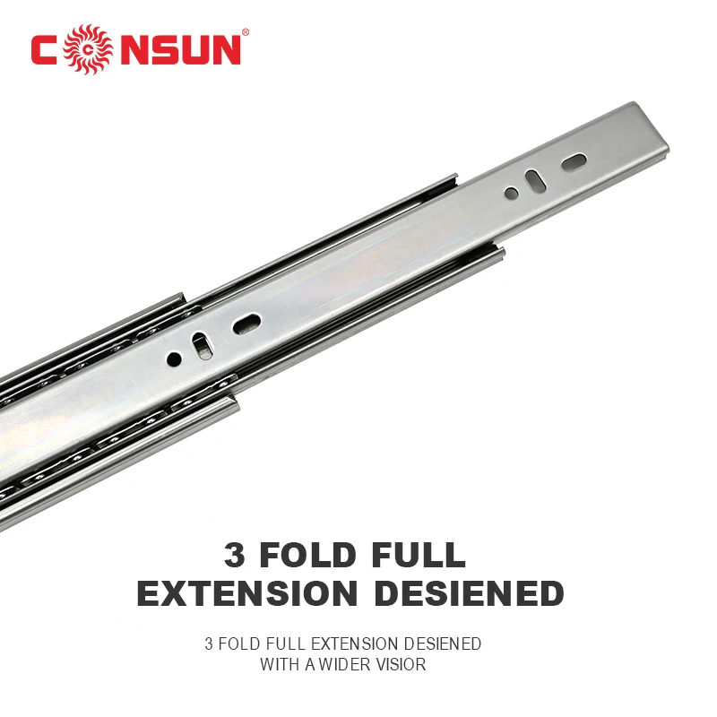 CONSUN Telescopic soft close mount Interlocking anti tipping drawer slides