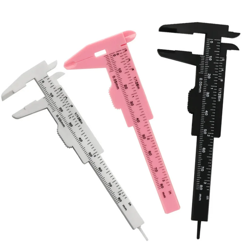 Small Vernier Caliper 80mm Plastic Ruler Tool 8cm Measure Beauty Jewelry Office Painting Calipers