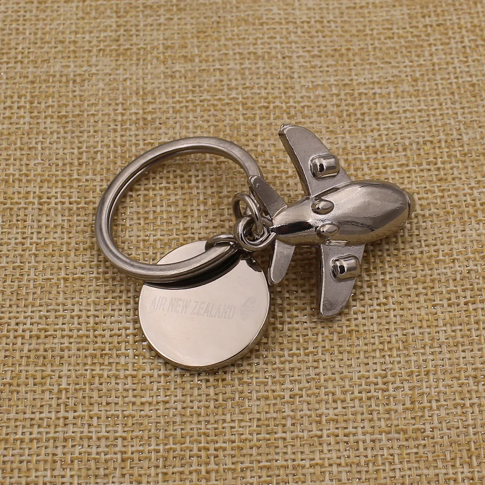 Custom made creative three-dimensional aircraft model batch key chain plane travel blank key chain